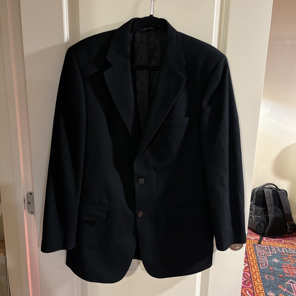 Brooks Brothers 100% Cashmere Jacket 39R Black Blazer Mens